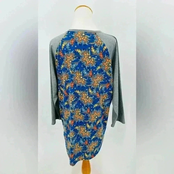 BNWT LuLaRoe Randy Blue and Orange Paisley Tee Shirt, 2XL - Picture 3 of 9